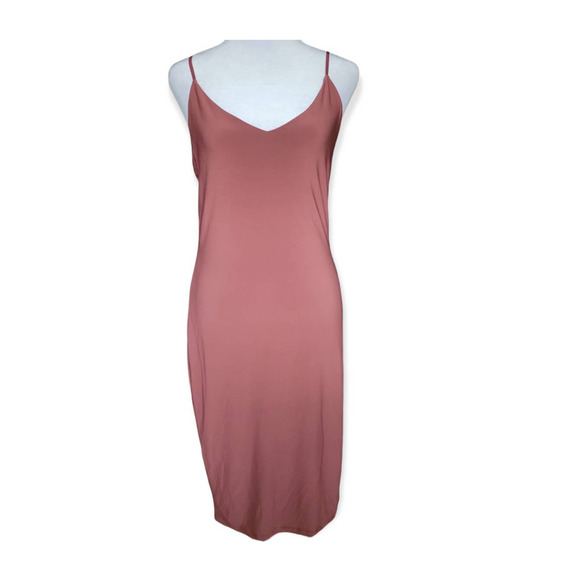 NEW‎ Mind Code Women's Bodycon Slip Dress Size Large Mauve Brown - Picture 1 of 8